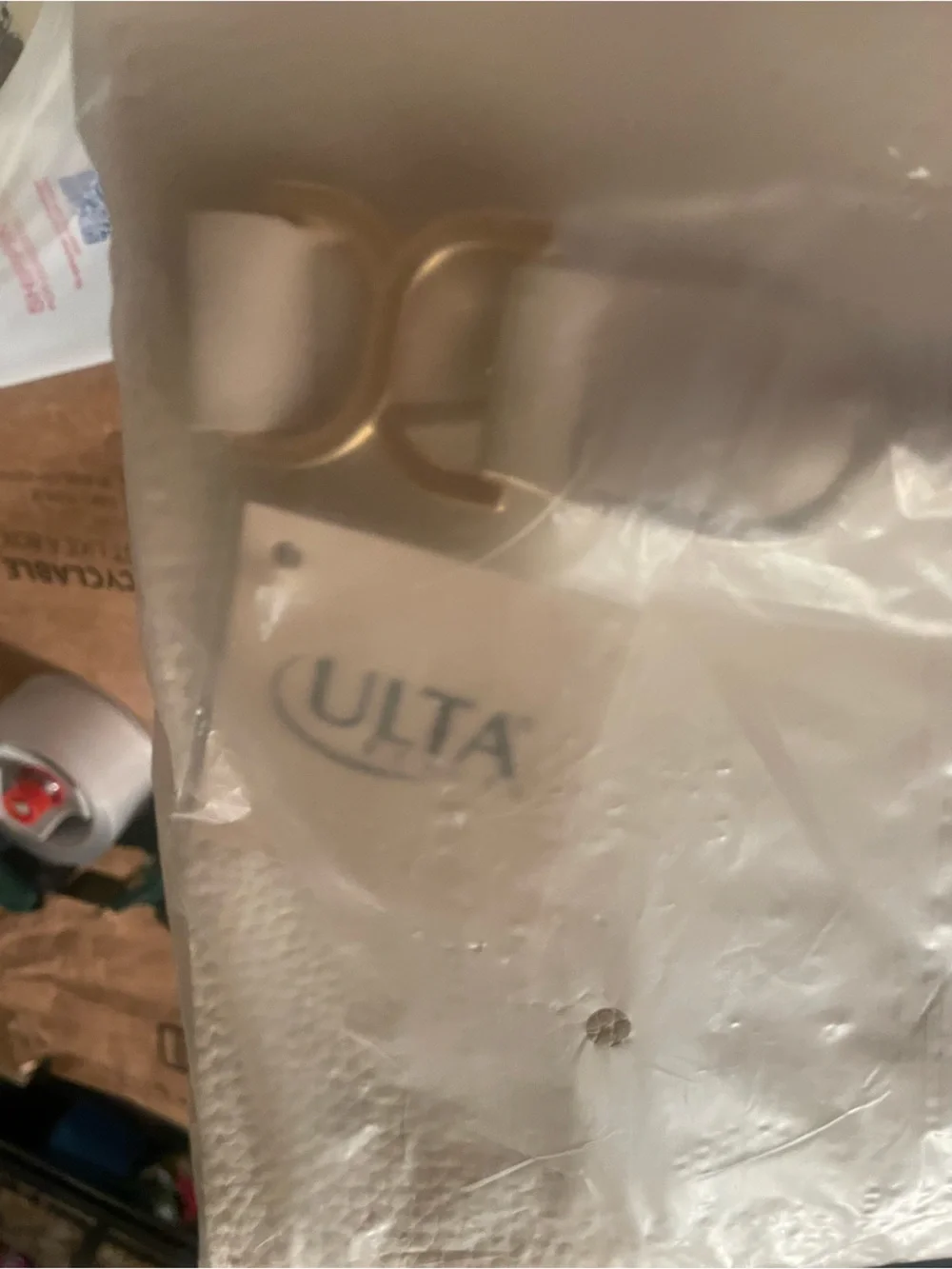 Cream Gold Buckle Large Tote, NWT